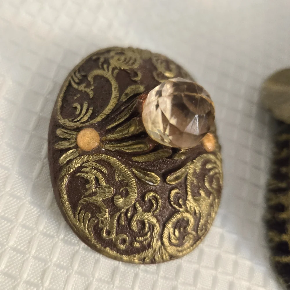 Vtg Dimontti Elephant Trinket Box Resin Composite Embellished Vanity Decor Italy